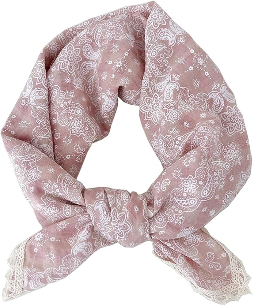 Soft Cotton Like Lace Bandana Headband, Head Wrap, Protective Coverage, Hair Neck Scarf for Women... | Amazon (US)