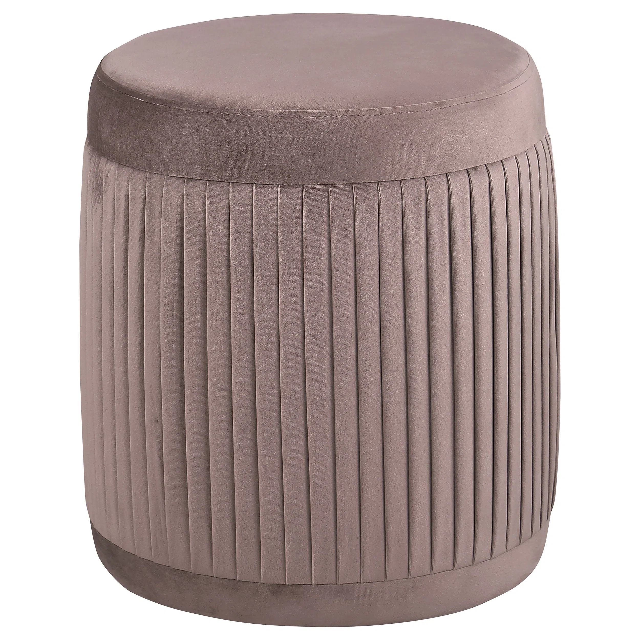 Mertens Round Upholstered Ottoman Mauve | Wayfair North America
