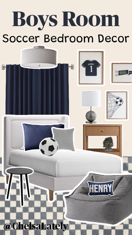Boys soccer room! I think the coolest thing you can put in a boys room is a checkered rug it makes such a statement. 😊⚽️🥅🥰 #boysroom #boysbedroom #boyssoccerroom #soccerbedroom #soccerdecor

#LTKstyletip #LTKhome #LTKkids