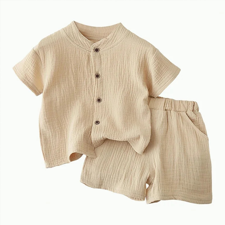 UAYOTSE Toddler Baby Boys Summer Outfits Short Sleeve Cartoon Print T-Shirt Tops & Shorts Sets 2P... | Walmart (US)