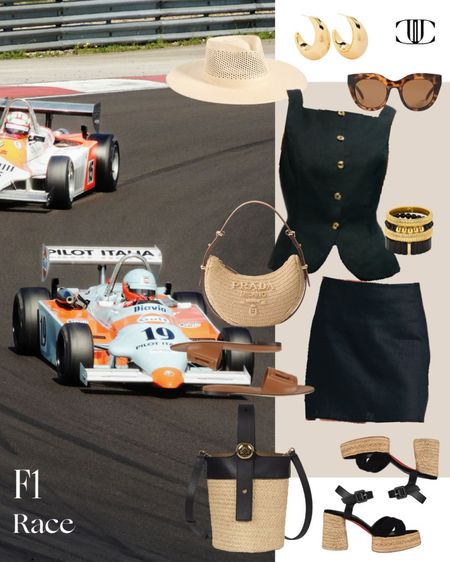 Heading to see anF1 race? Here’s a fabulous look for a fabulous time. 

Matching set, linen top, linen skirt, block heels, sandals, slides, earrings, F1 outfit, summer look, summer outfit 

#LTKstyletip #LTKover40 #LTKtravel