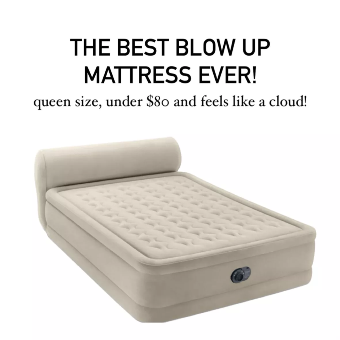 Intex Durabeam Headboard 18 Queen Air Mattress with Built-in Pump 