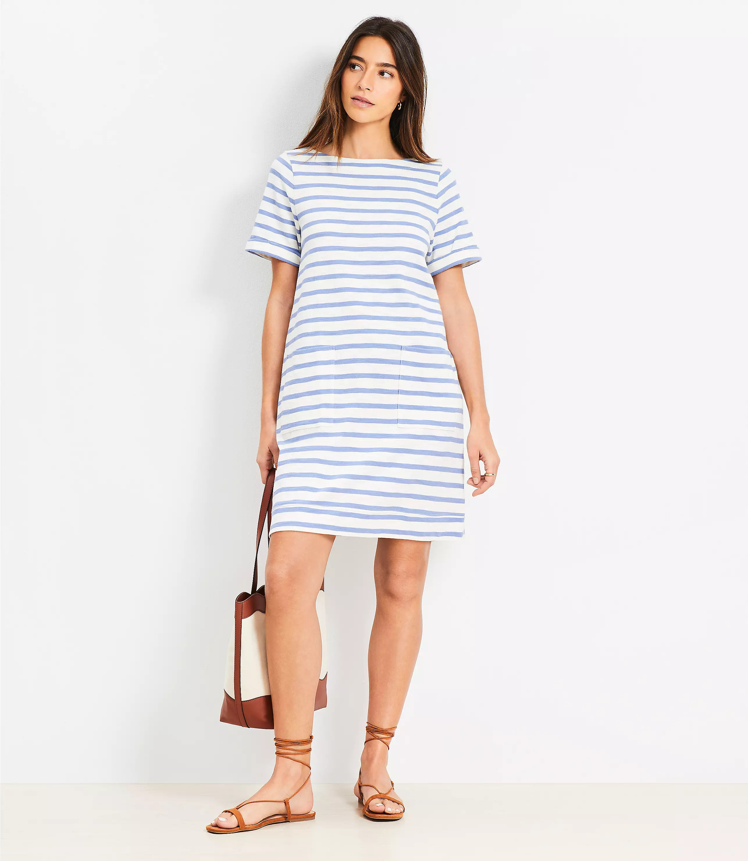 Striped Pocket Tee Dress | LOFT