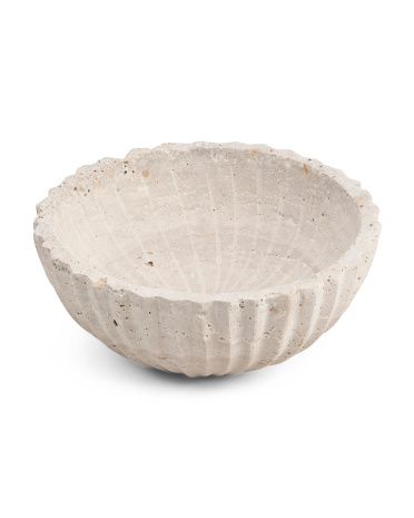 Travertine Fluted Fruit And Nut Bowl | TJ Maxx