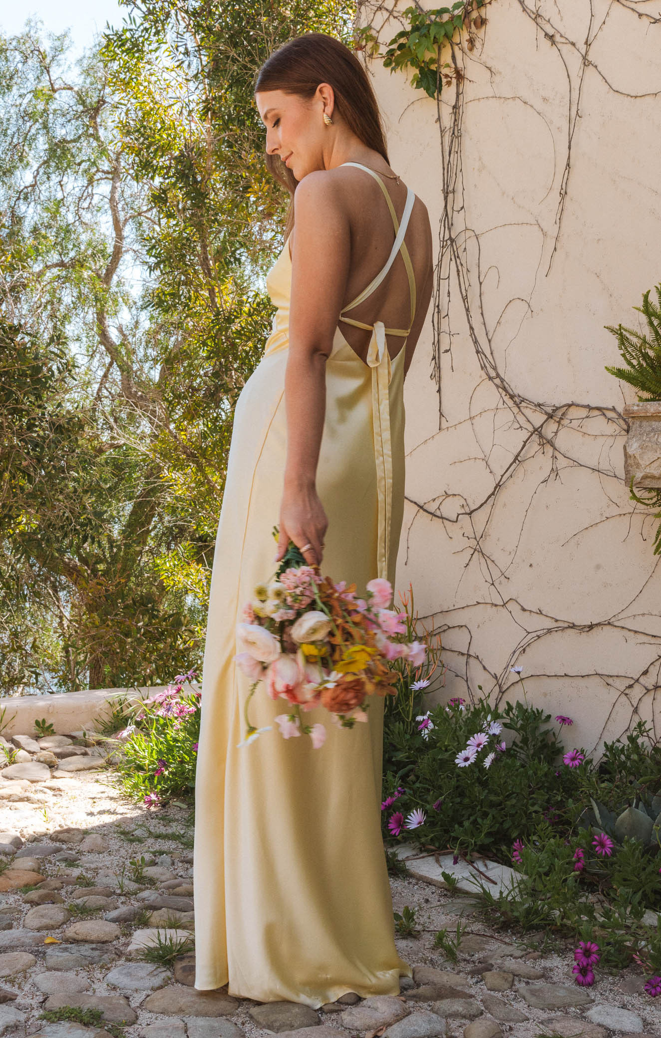 Anderson Maxi Dress ~ Pale Yellow Luxe Satin | Show Me Your Mumu