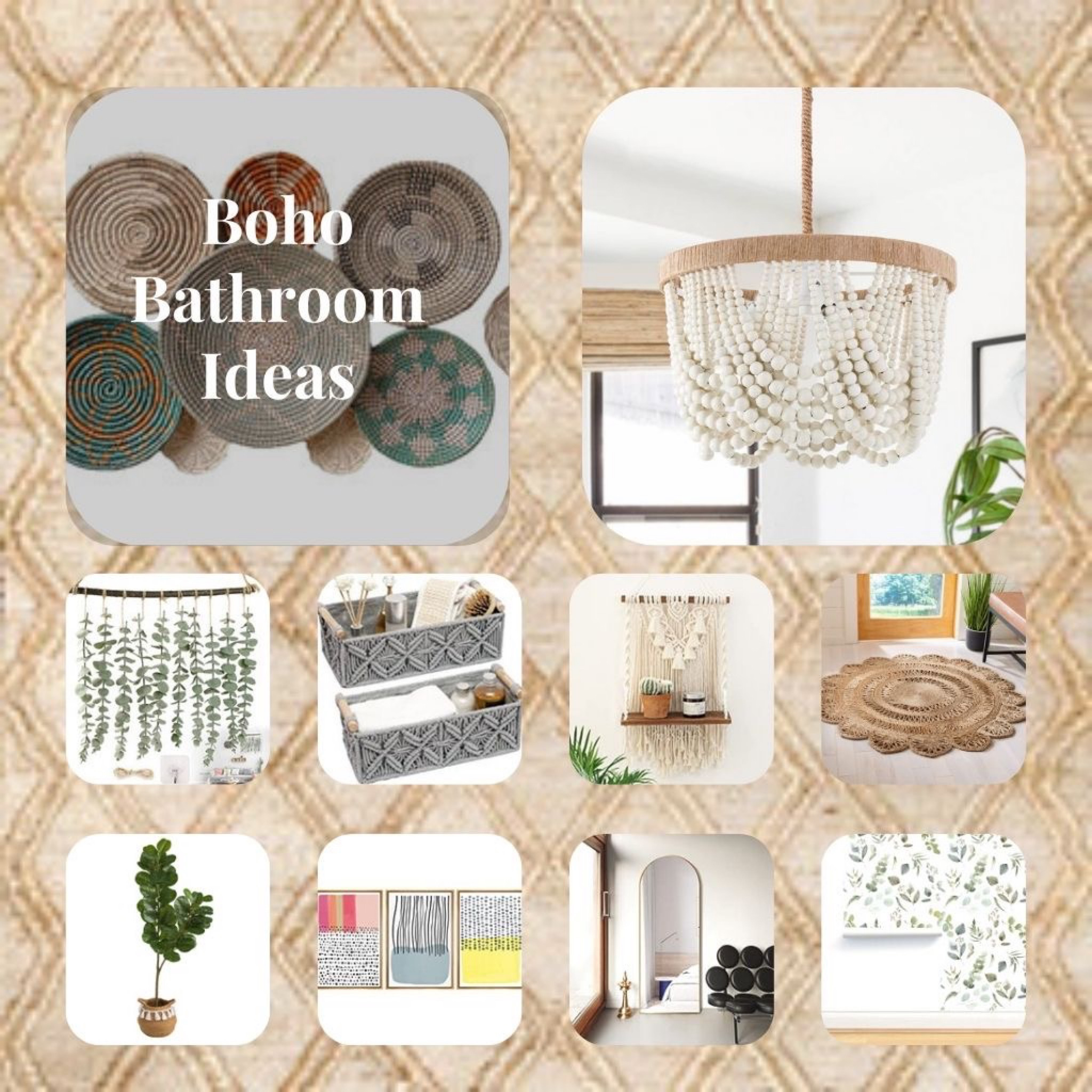 Achieving a stylish, boho bathroom update is easy with the right selection of home decor products. 

From cozy textured rugs to bold pattered wallpaper out collection of boho chic pieces will help you create a room filled with character and personality. 
