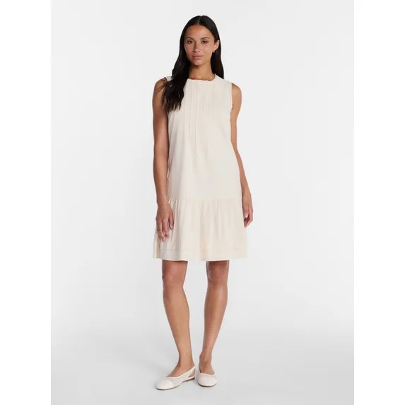 Time and Tru Women's Linen Blend Shift Dress, Sizes XS-XXXL | Walmart (US)