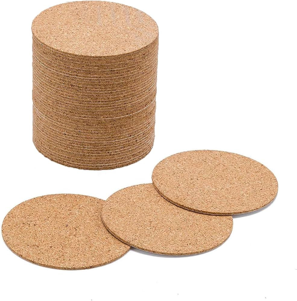 60 Pack Self-Adhesive Cork Round Squares - 4"x 4" Cork Backing Sheets Mini Wall Cork Tiles for Co... | Amazon (US)