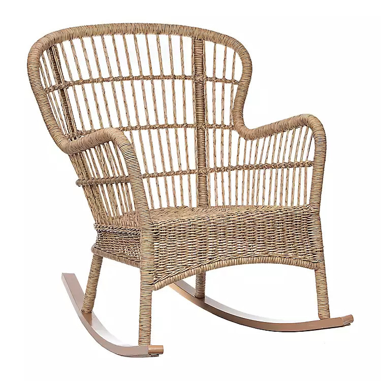 Tulum Natural Wicker Outdoor Rocker Chair | Kirkland's Home