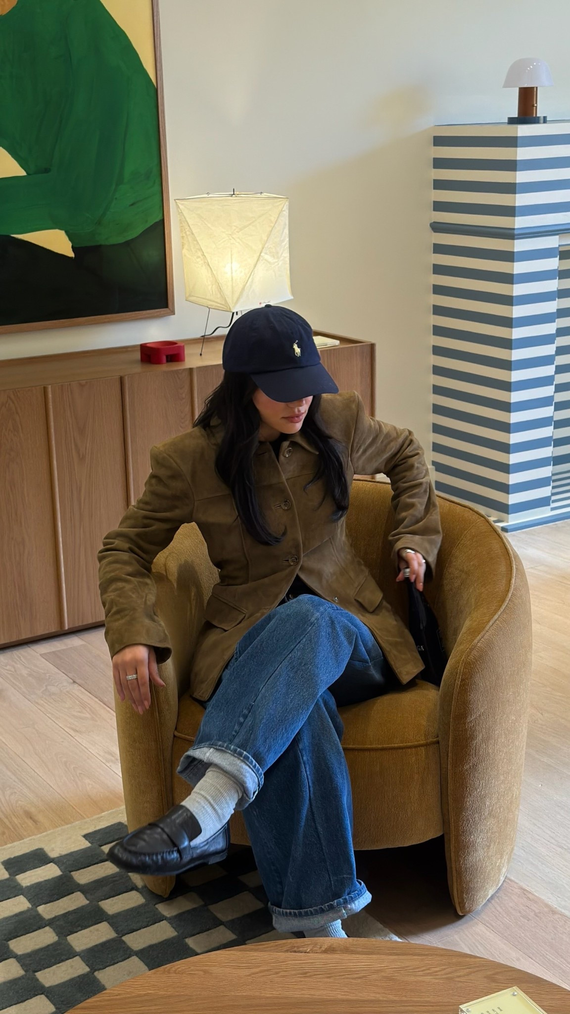 the perfect winter ootd revolve suede waist cinched jacket, navy polo hat, my favorite go to barrel jeans, black loafers #ootd #fashioninspo

#LTKootd #LTKgrwm #LTKdayinmylife
