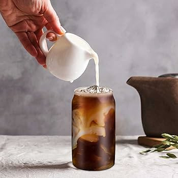 Drinking Glasses with Bamboo Lids and Glass Straw 2PCS Set, 16oz Glass Cups with Lids and Straws,... | Amazon (US)