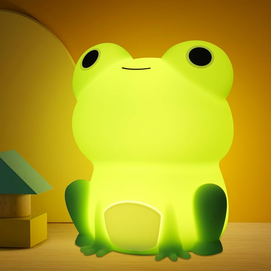 OkiyiD Frog Night Light for Nursery, Rechargeable Dimmable Bedside Lamp with Touch Control(ABS+SI... | Amazon (US)