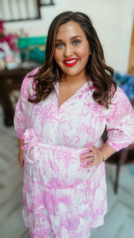I think I have found a new favorite dress from @darlingtonisle These are hard to come by in the larger sizes but I snagged one! This is their punk Grandmillennial dress and I LOVE it! #livinglargeinlilly #preppy #pinktoile #toile #spring #easter #vacationdress #plussize 

#LTKplussize #LTKmidsize