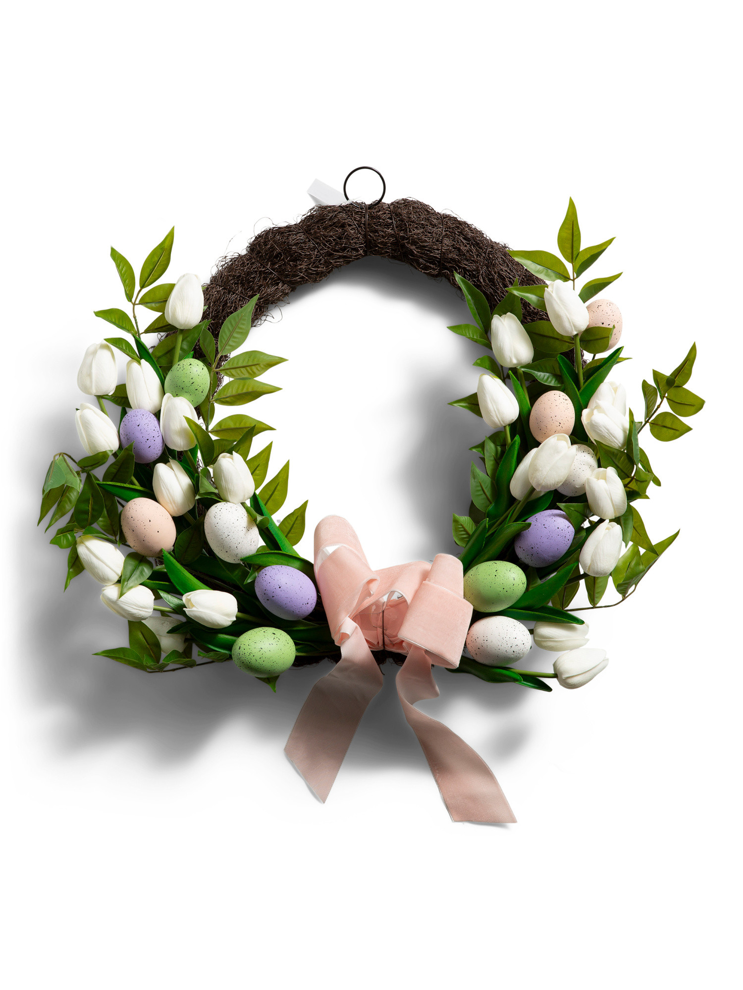 22in Real Touch Tulip Wreath With Eggs | TJ Maxx