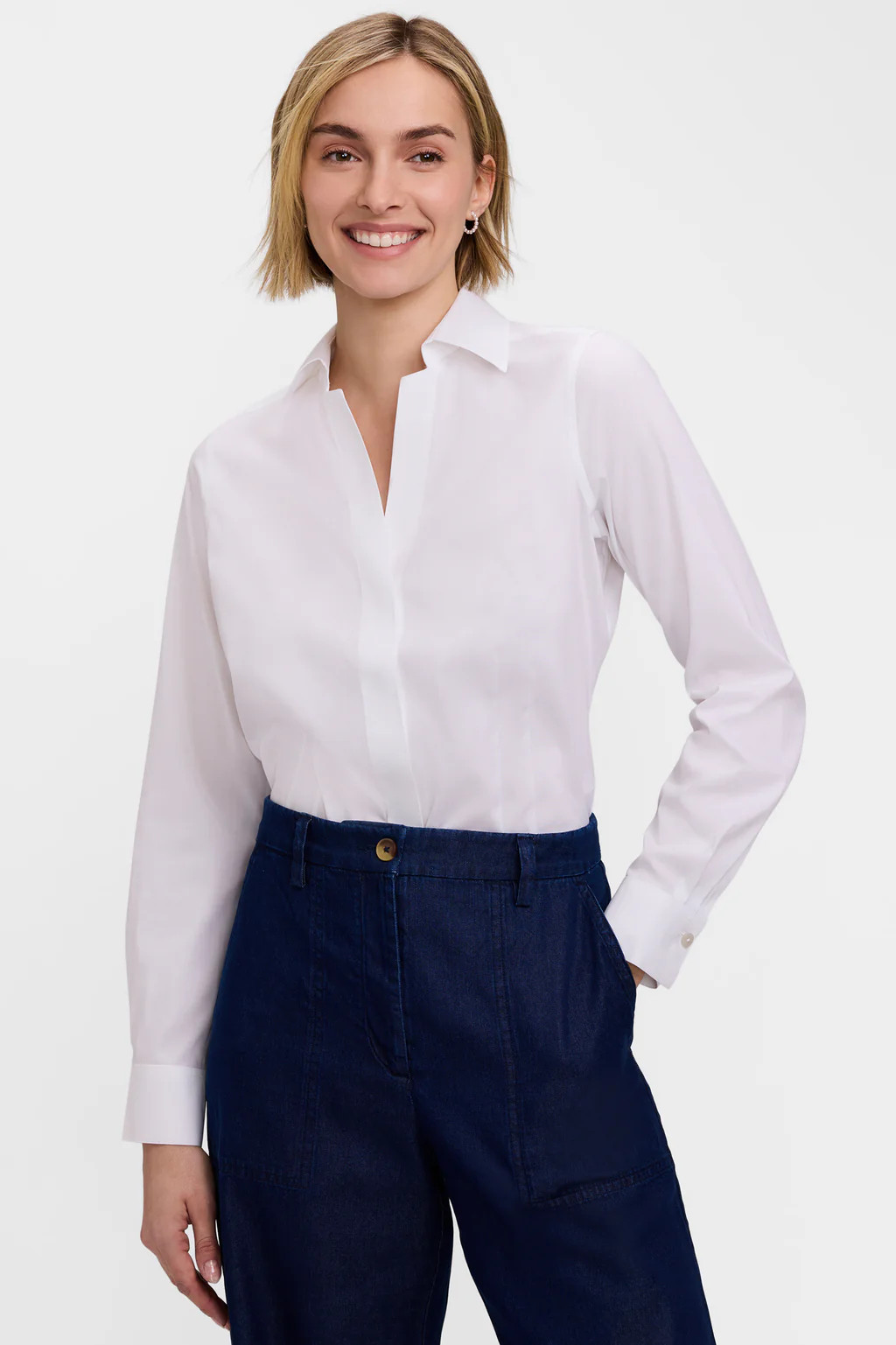 Taylor No Iron Stretch Long Sleeve Shirt | Foxcroft