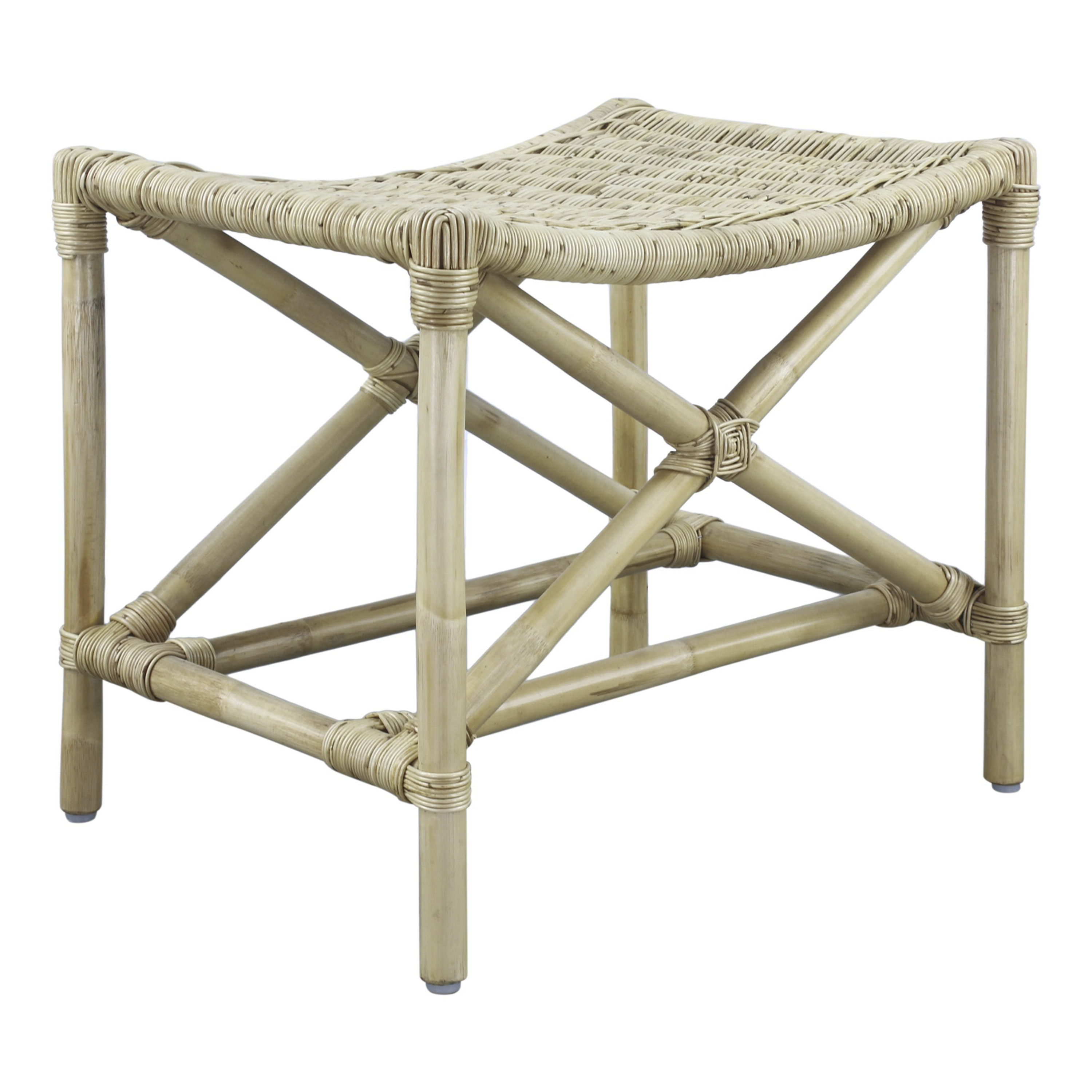 Riverstone Natural Woven Rattan Saddle Seat Stool | World Market
