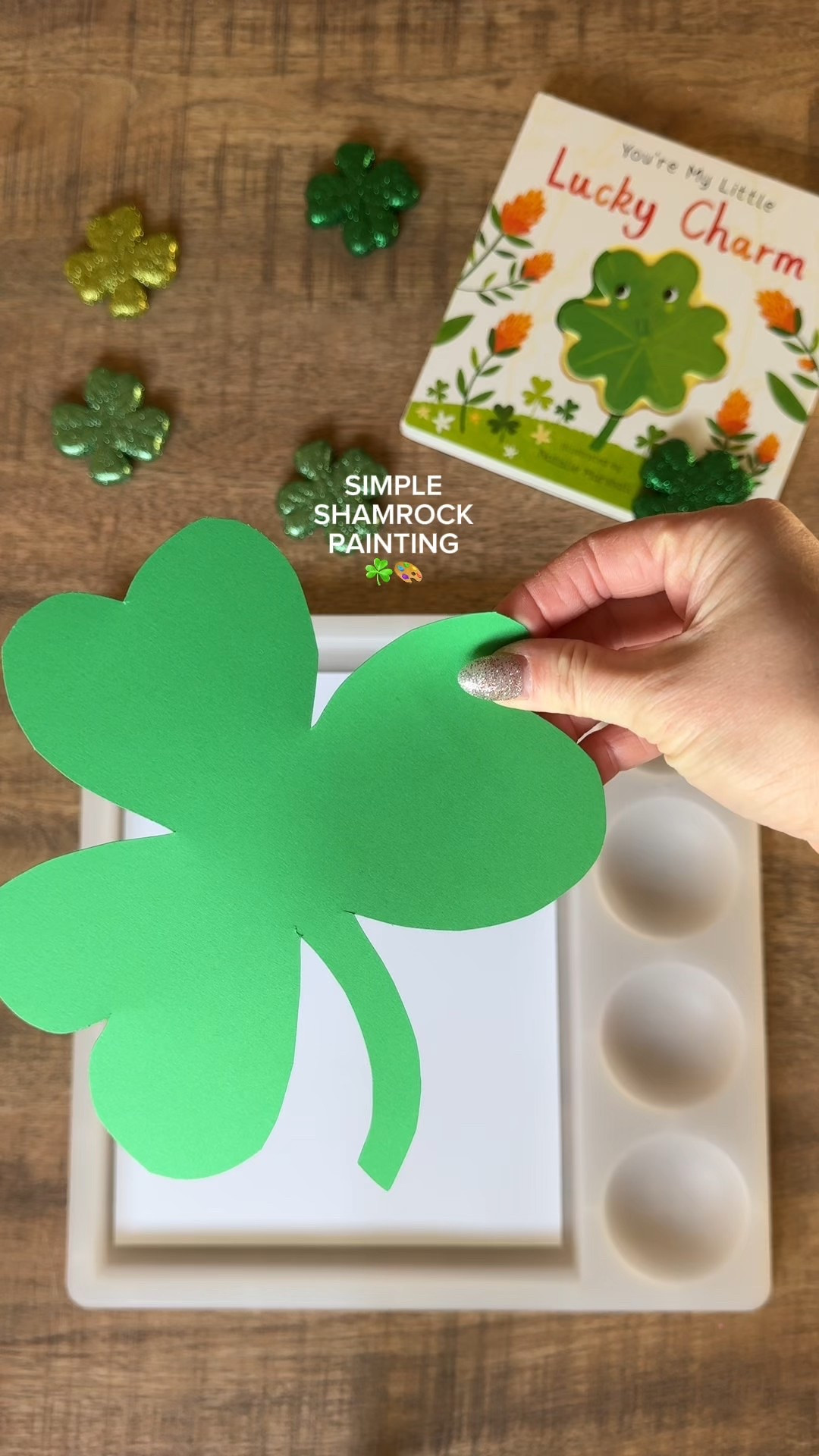 Simple shamrock painting ☘️💚

#LTKKids #LTKSeasonal #LTKBaby