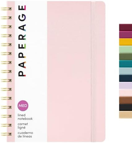 PAPERAGE Lined Spiral Journal Notebook, (Blush), 160 Pages, Hardcover Journal for Women & Men, Me... | Amazon (US)