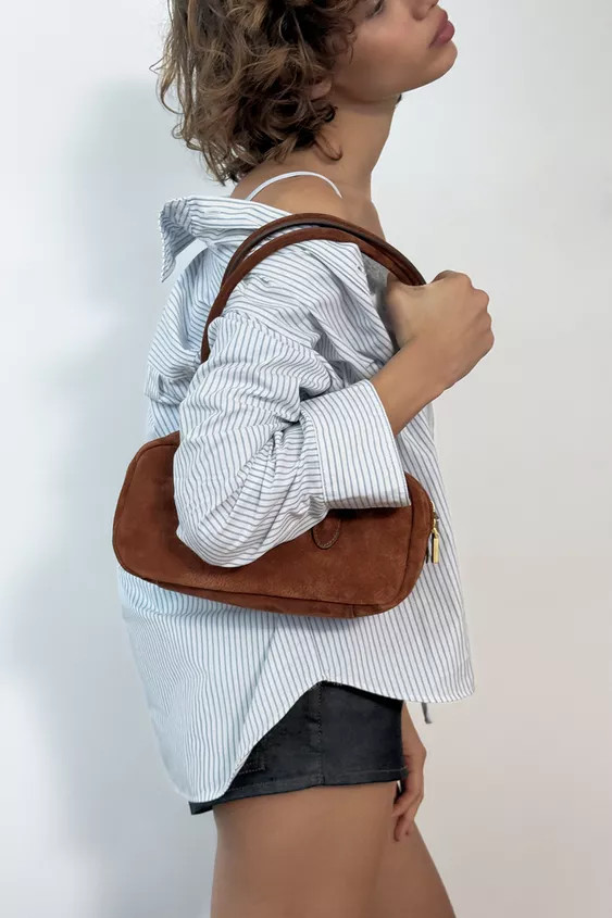 LEATHER SHOULDER BAG | Zara AU