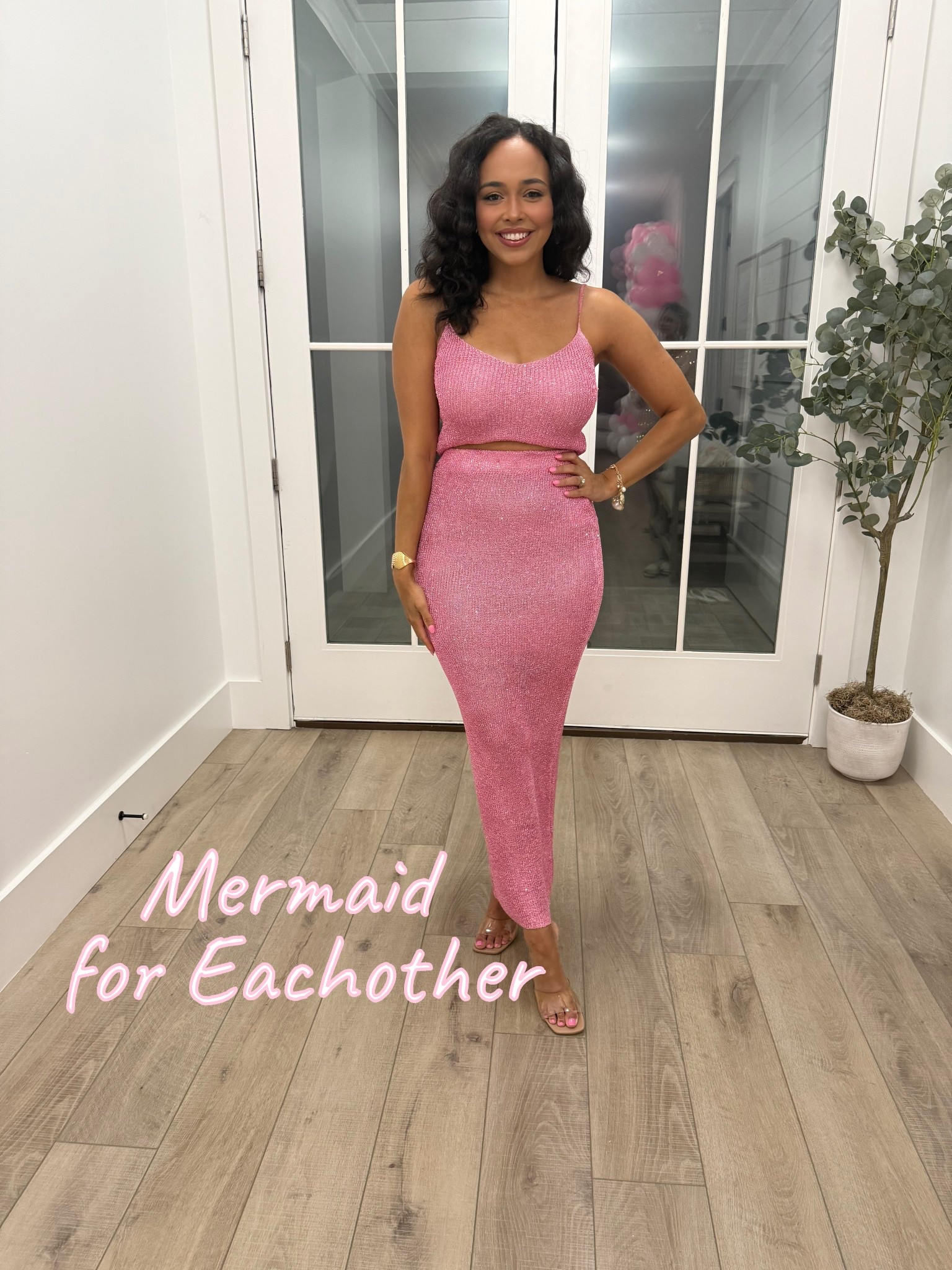 30A Bachelorette Fits! Night 2: Mermaid for Eachother 🧜🏽‍♀️ feat pink, sparkly, and sequin dresses! My set is from White Fox Boutique and is called: LOVE GALORE SEQUIN KNIT TOP & STAR SHINING SEQUIN KNIT MAXI SKIRT in Bubblegum! LOVE this set so much! Wearing an XS and fits TTS. It is sheer on me so I am wearing a slip from Amazon! 

#LTKWedding #LTKStyleTip #LTKTravel