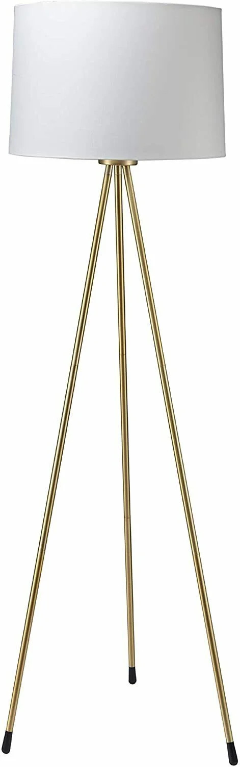 Tripod Base Floor Lamp with Matted Gold Finish, Drum Shade - 3-Way Twist Switch | Walmart (US)