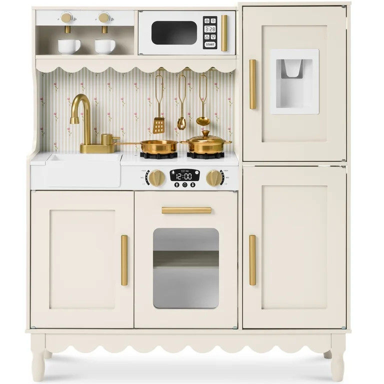 Best Choice Products Wooden Cottage Kids Pretend Play Kitchen with 11 Accessories, Espresso Machi... | Walmart (US)