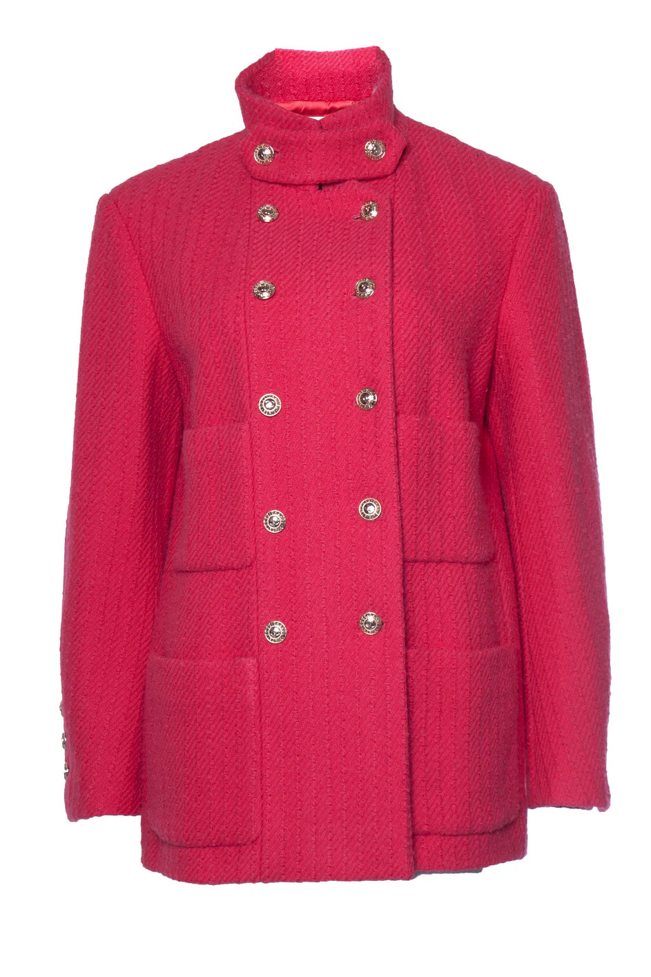 pink wool tweed blazer with 4 pockets | Shop Simon