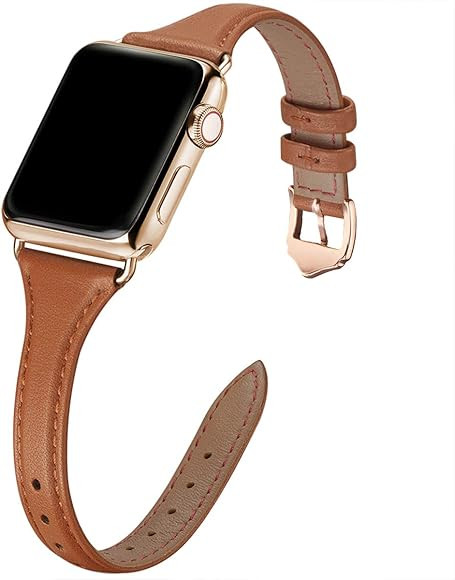 WFEAGL Leather Bands Compatible with Apple Watch Band 38mm 40mm 41mm 42mm 44mm 45mm 46mm 49mm Wom... | Amazon (US)