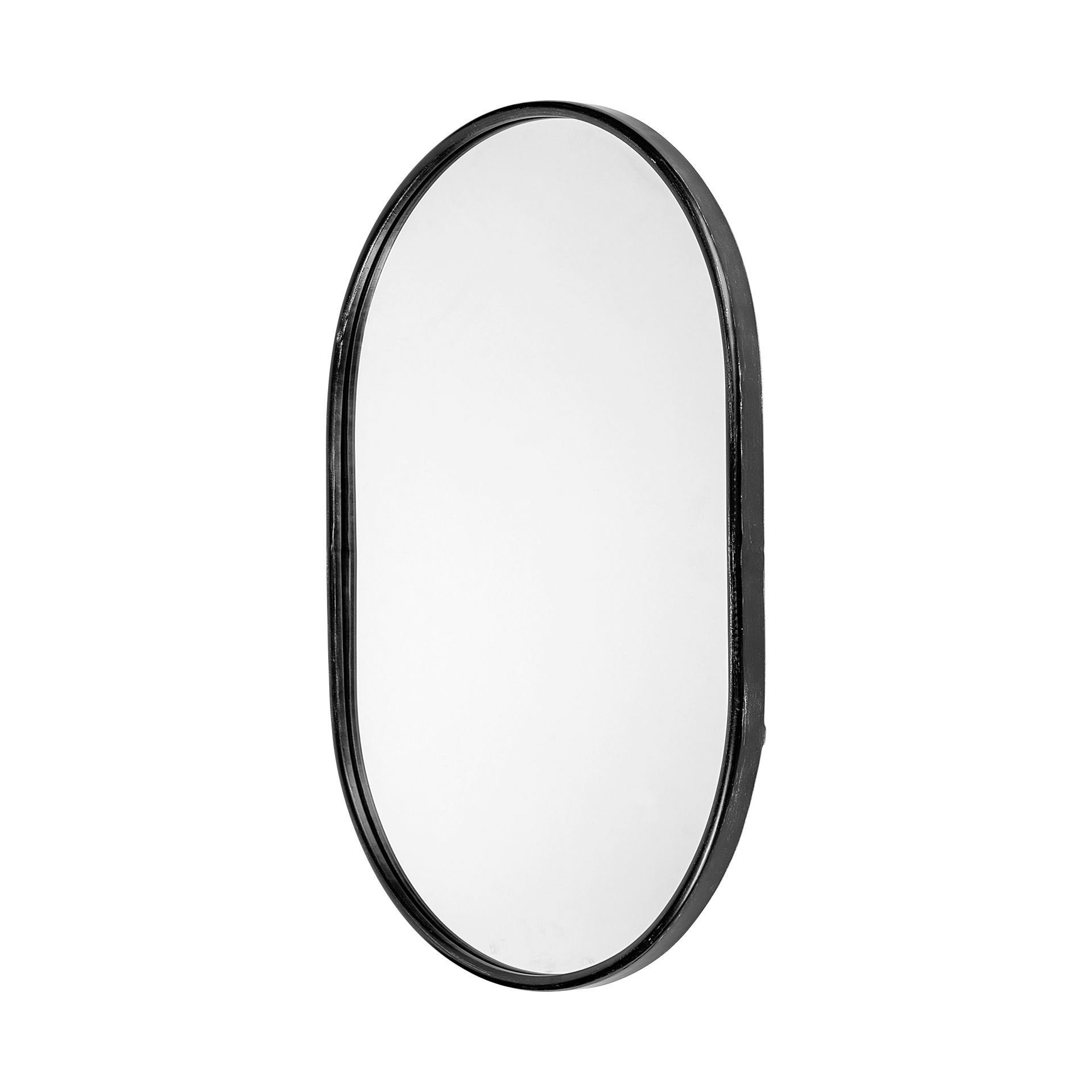 Mercana Sylvia II Oval Black Metal Frame Mirror 68738 - Walmart.com | Walmart (US)