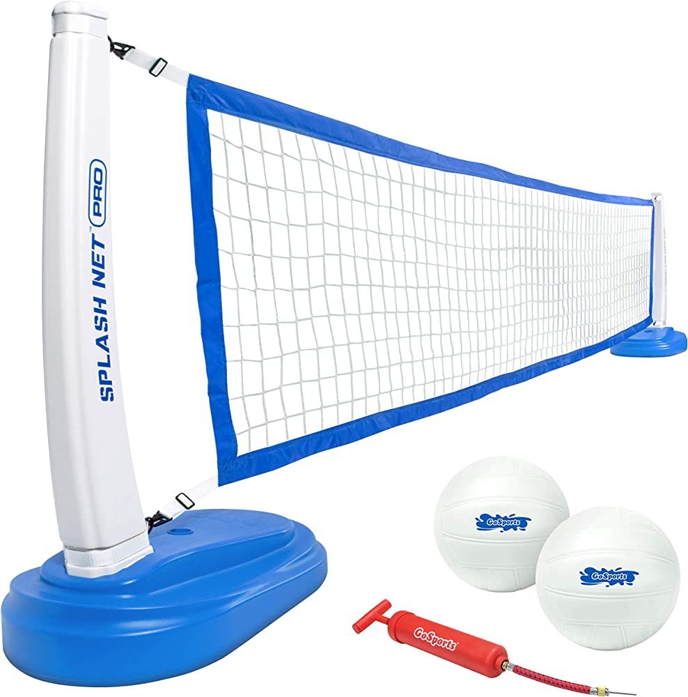 GoSports Splash Net PRO Pool Volleyball Net - Includes 2 Water Volleyballs and Pump - White, Red,... | Amazon (US)