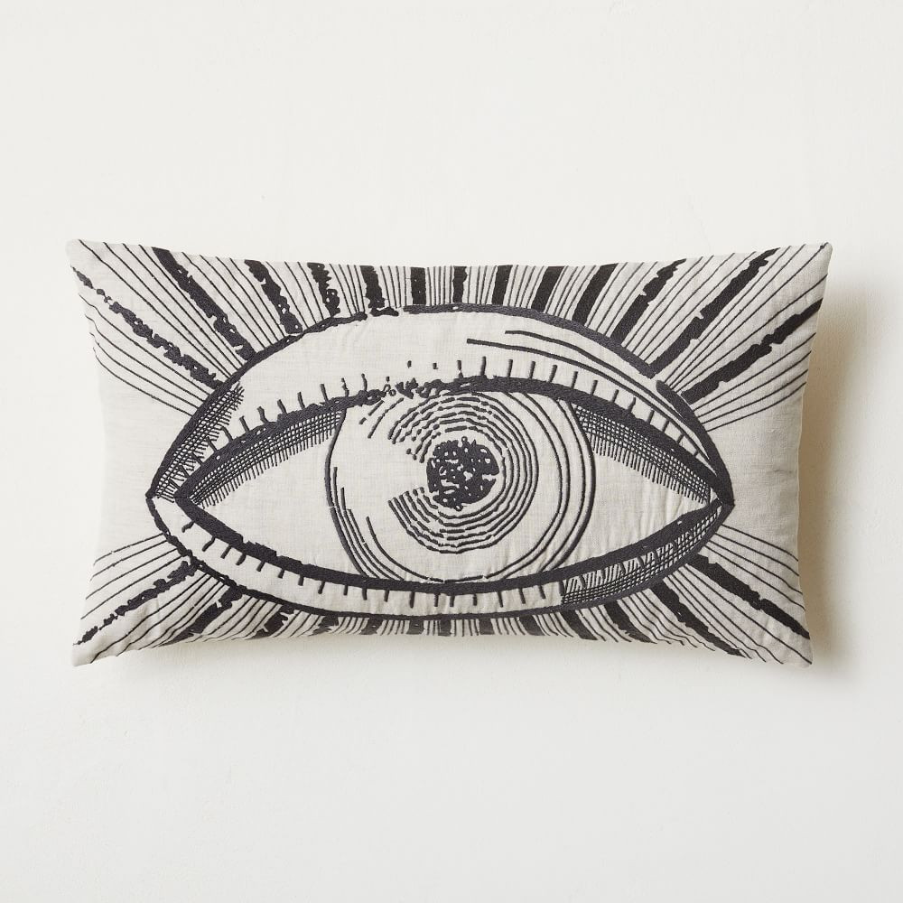 Embroidered Eye Pillow Cover | West Elm (US)