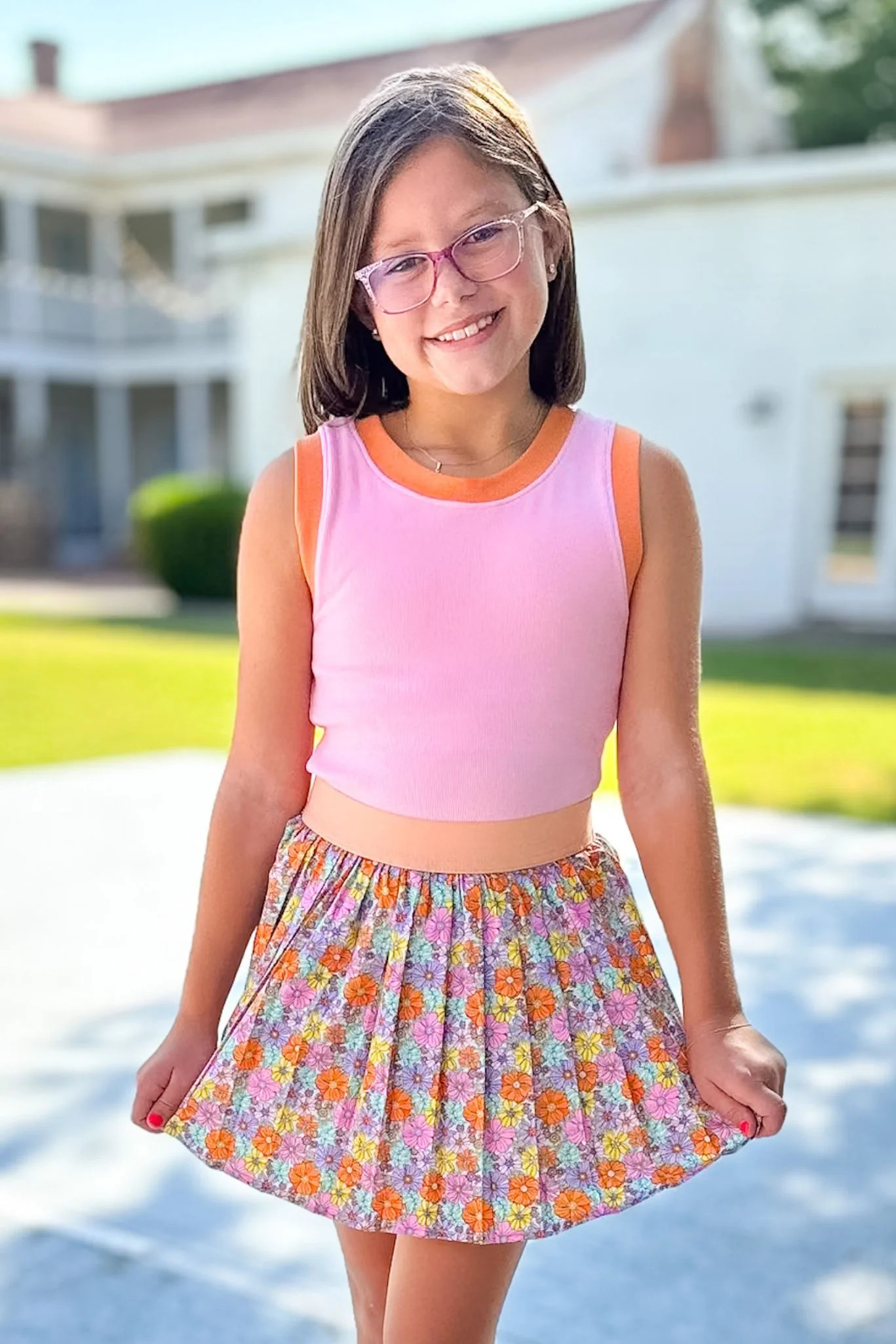 SSYS Kids Lottie Pleated Skort In Retro Floral | Shop Style Your Senses