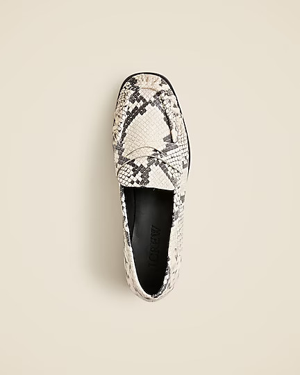 Maison ruched loafers in snake-embossed Italian leather | J. Crew US