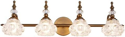ZILANL Vintage Bathroom Vanity Light Fixtures, 4 Lights Bathroom Vanity Light, Bathroom Lighting ... | Amazon (US)
