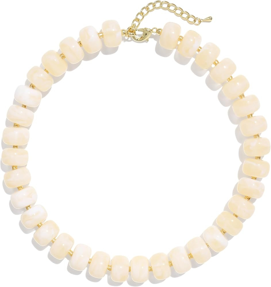 Badu Colorful Chunky Beaded Necklace for Women,Acrylic Bead Choker Statement Necklace Cute Trendy... | Amazon (US)