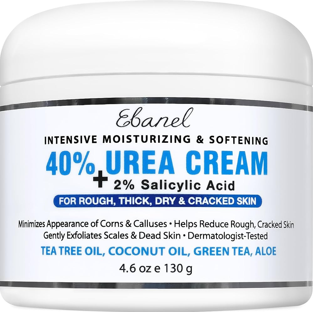 Ebanel Urea Cream 40% plus Salicylic Acid 2%, Foot Cream for Dry Cracked Heels Feet Knees Elbows ... | Amazon (US)