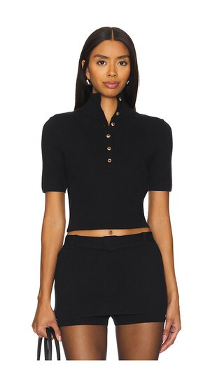 Nidas Short Sleeve Knit Top in Black | Revolve Clothing (Global)