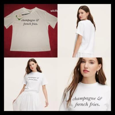 NWT Kate Spade x Target EXTRA LARGE Champagne & French Fries Graphic White Tee | eBay US