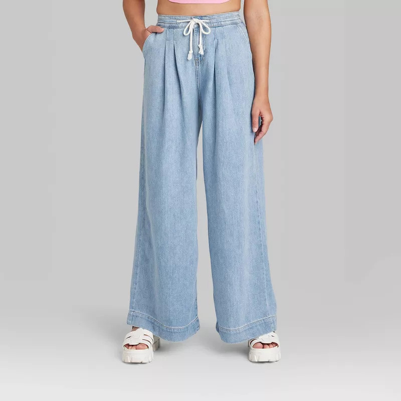 Women's Super-High Rise Soft Wide Leg Jeans - Wild Fable™ Blue | Target