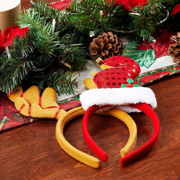 Christmas Headbands - 6-Pack Holiday Party Accessories, Festive Photobooth Props and Decoration, ... | Target
