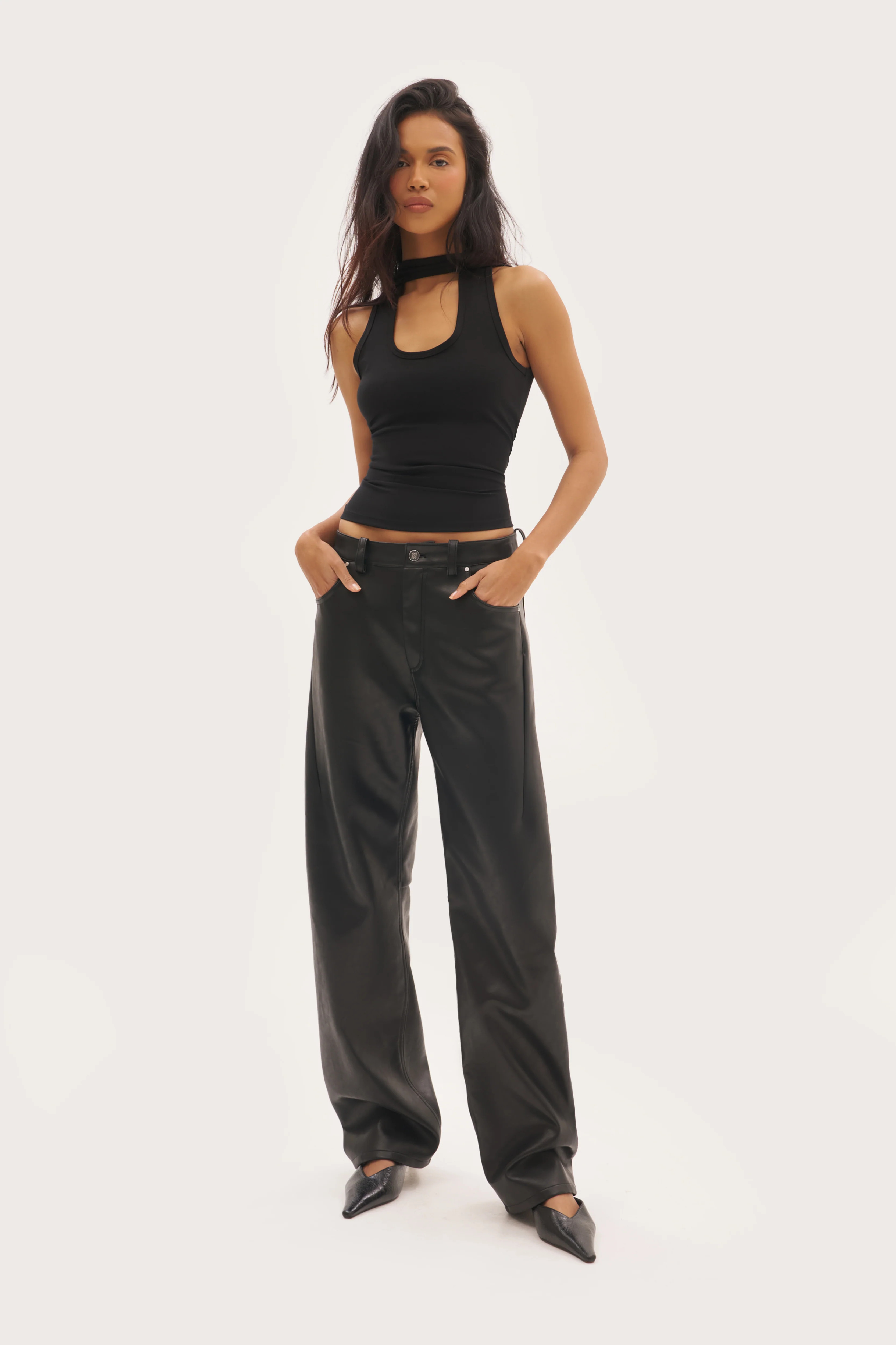 Halter Vest Top - Black | Maebe UK