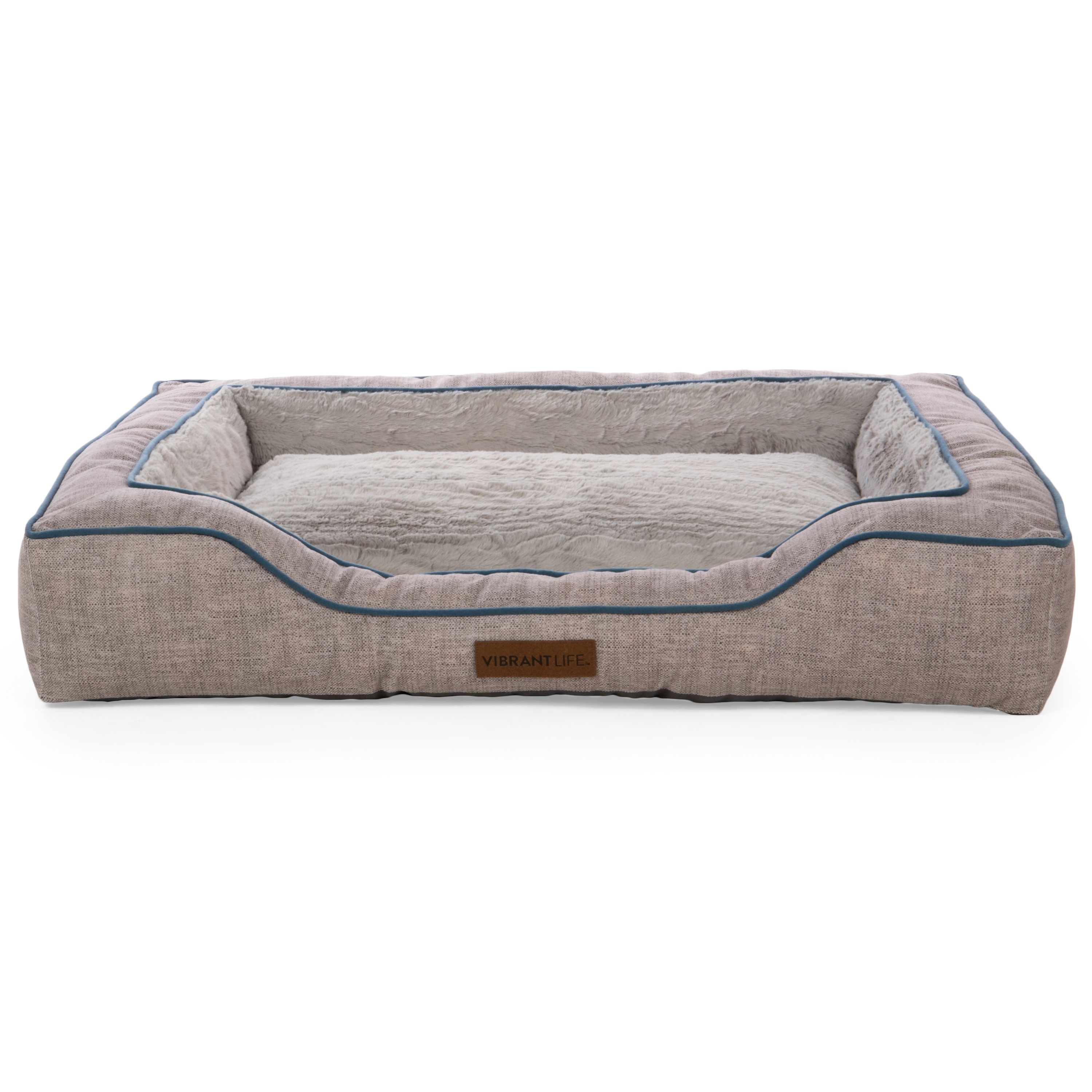 Vibrant Life Bolstered Bliss Mattress Edition Dog Bed, Large, 36"x26", Up to 70lbs | Walmart (US)