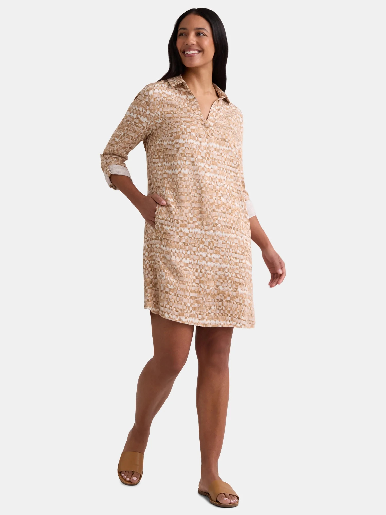 Time and Tru Women's Knit Shirtdress, Sizes XS-XXXL - Walmart.com | Walmart (US)