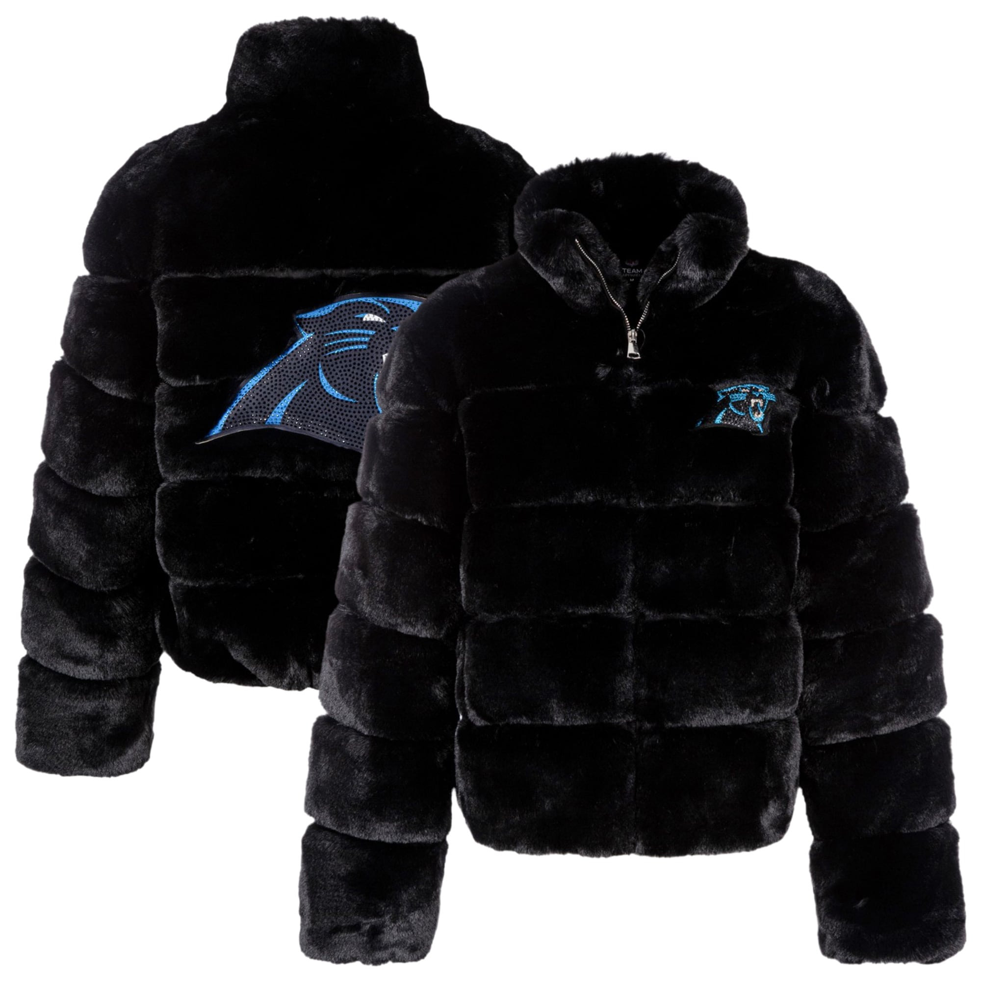 Carolina Panthers Cuce Women's Faux Fur Full-Zip Coat - Black | Fanatics