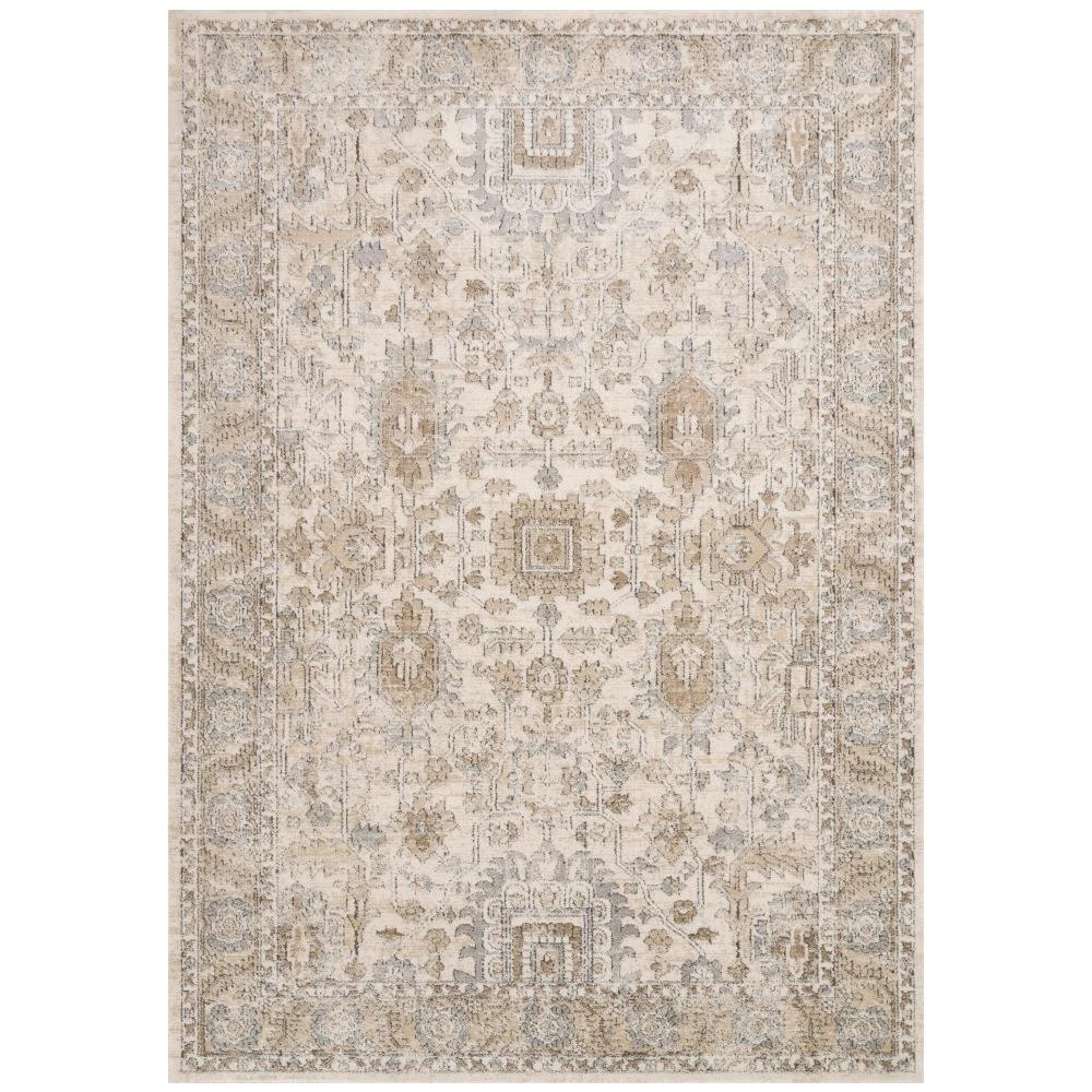 Ulandra Global Bazaar Beige Patterned Rug - 6'7"x9'2" | Kathy Kuo Home
