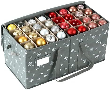 Large Christmas Ornament Storage Container Box, Fits up to 128 Ornaments, Holiday Xmas Ornaments ... | Amazon (US)
