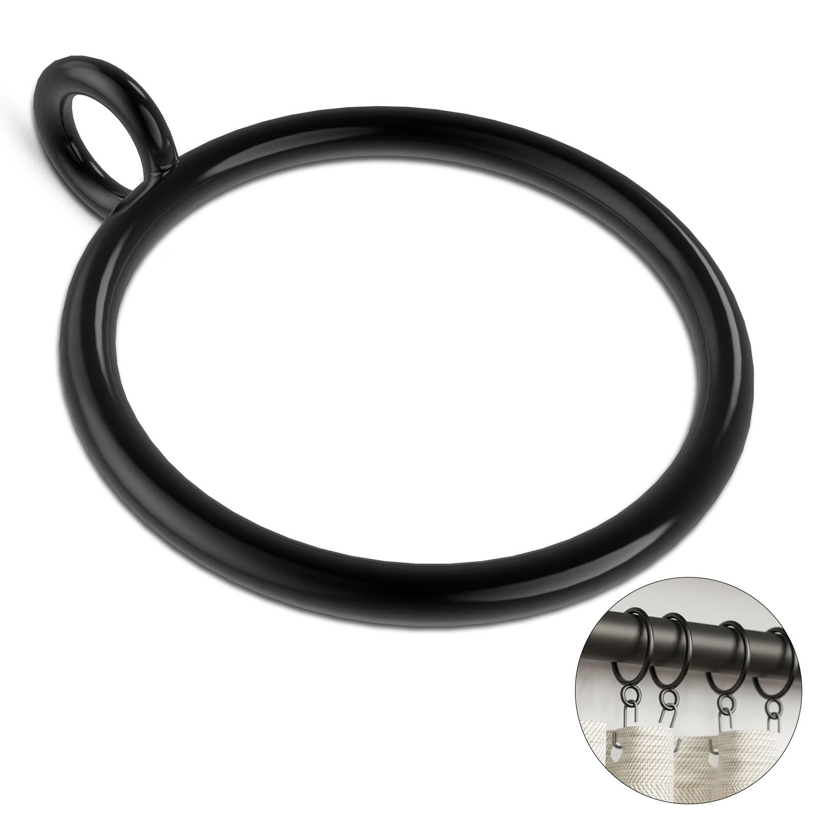 50 Pack Metal Curtain Rings with Eyelets, 1.5 inch Inner Diameter Drapery Rings Apply for Curtain... | Amazon (US)