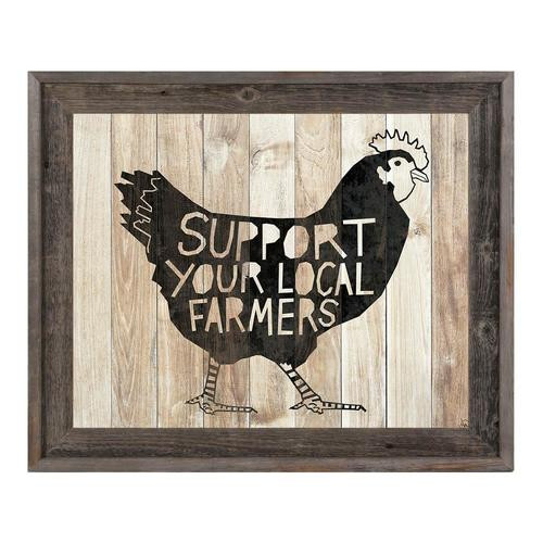 Creative Gallery Local Farmers Chicken Brown Wood Framed 24-in H x 20-in W Country Canvas Print L... | Lowe's