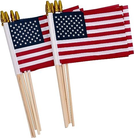 Uelfbaby 12 Pack Small American Flags on Stick, Small US Flags/Mini American Flag on Stick 4x6 In... | Amazon (US)