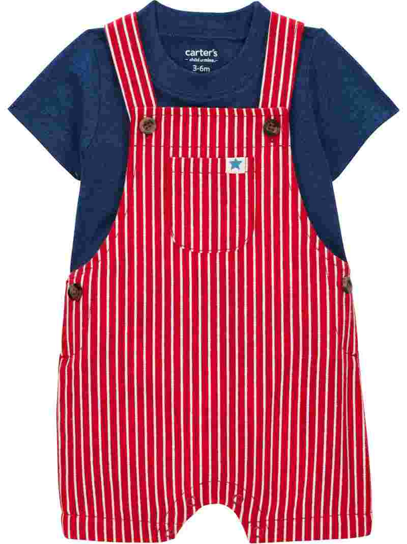 Carter's Child of Mine Baby Boy Patriotic Overalls, 2-Piece, Sizes Newborn-12 Months | Walmart (US)